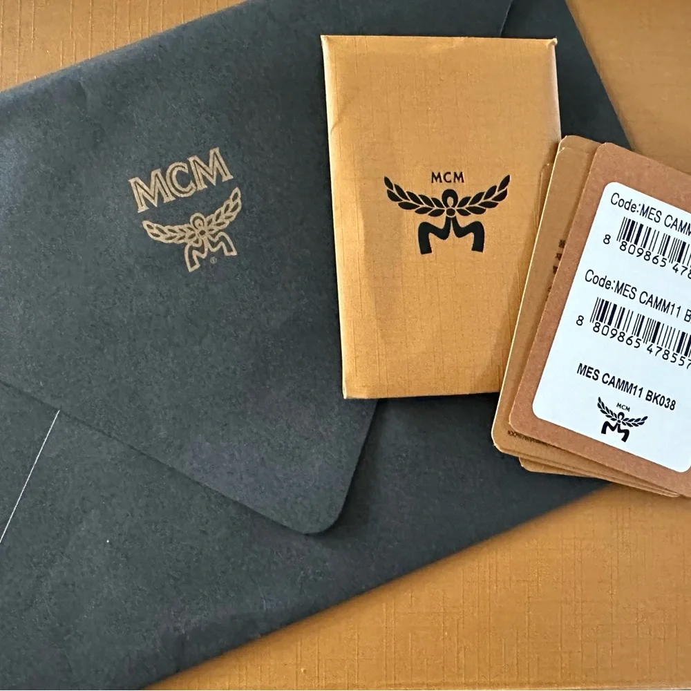 MCM Black Slide Sandals with Iconic Logo - Picture 6 of 6